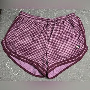 Champion Women’s Purple Houndstooth Print Running Shorts Size Medium